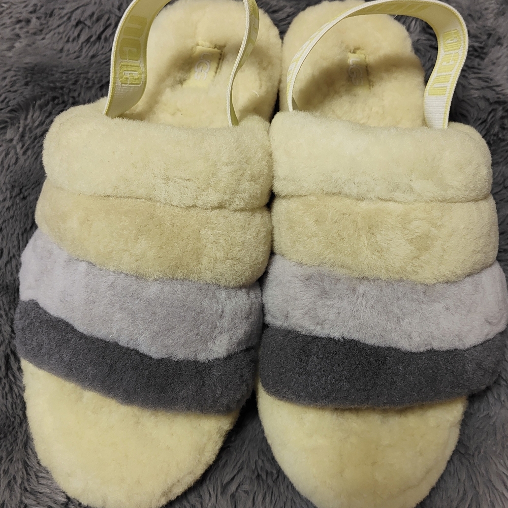 UGG "Yeah" Slides/Slippers in Yellow and Gray Size  10 Womens